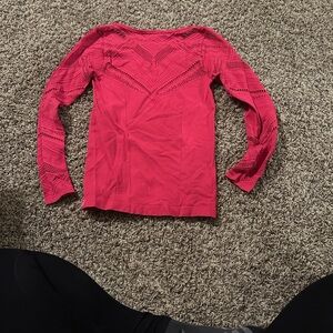 Fabletics Vibrant pink Lace Sleeve Top